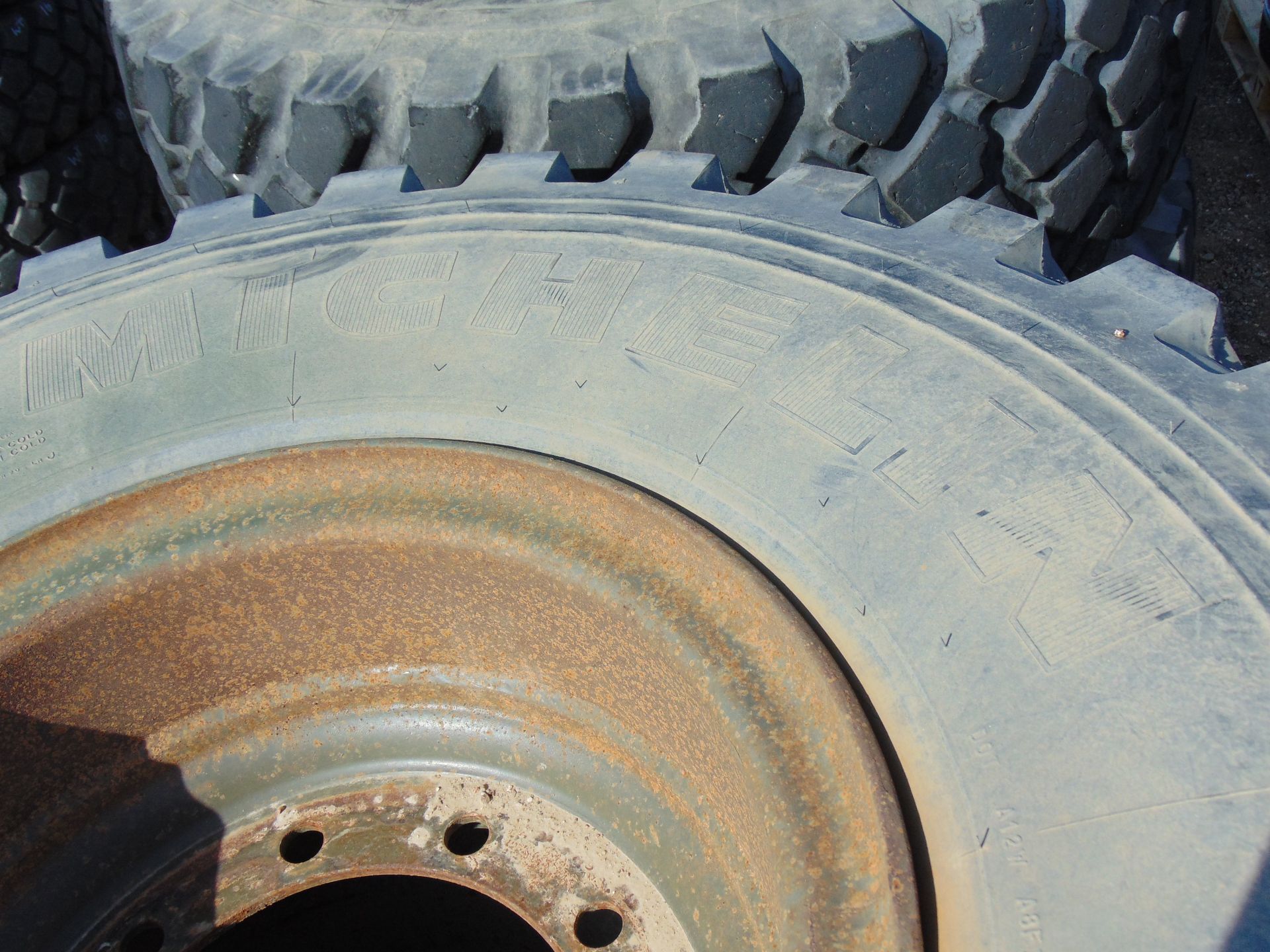 4 x Michelin 14.00 R20 XZL Tyres with 10 Stud Rims - Image 5 of 6