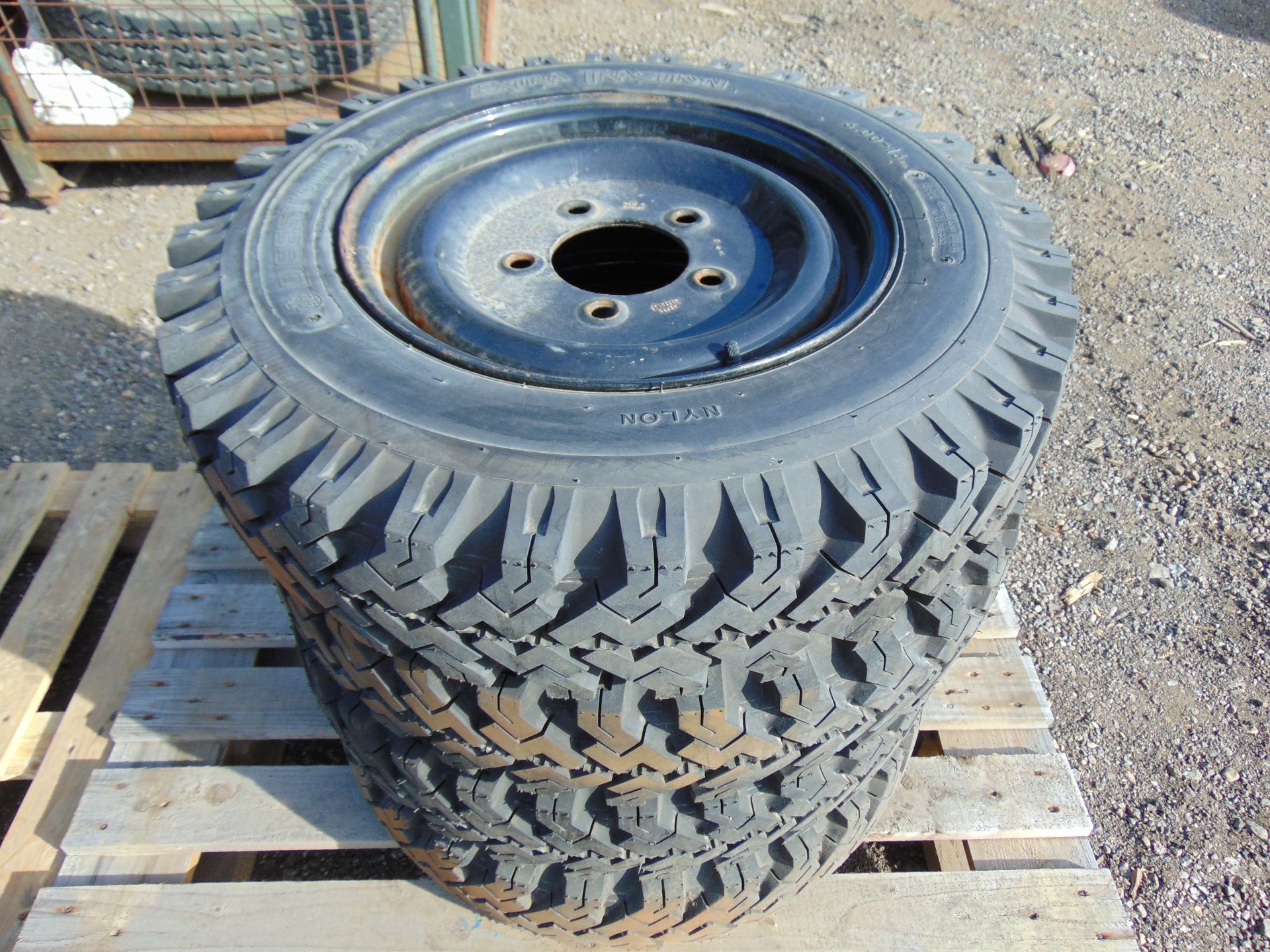 4 x Deestone Extra Traction 6.00-16 Tyres with 5 Stud Rims