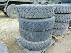 4 x Michelin 12.00 R20 XZL Tyres complete with Runflat Inserts and 8 stud rims