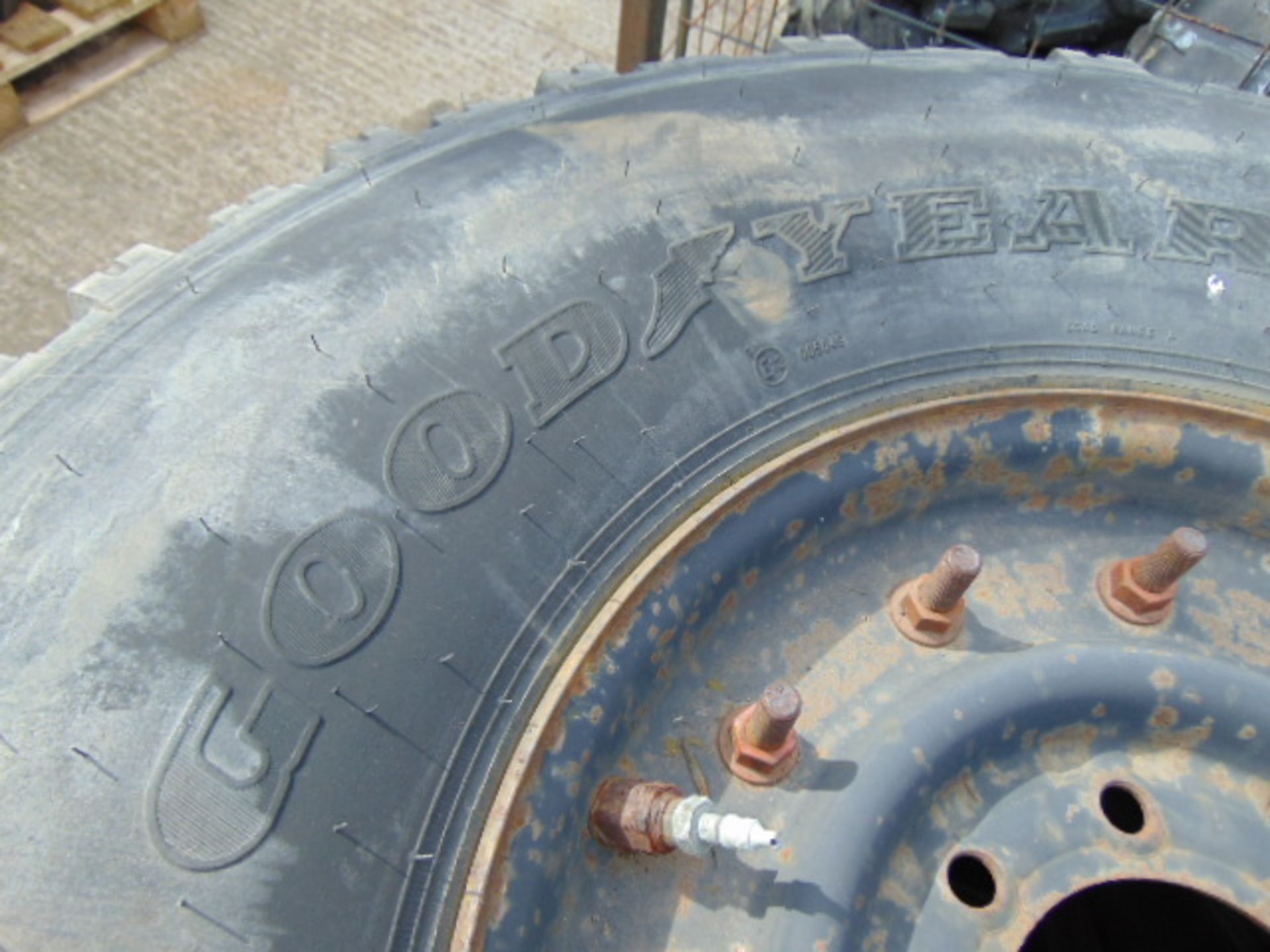 3 x Goodyear Wrangler MT 37x12.50 R16.5LT Tyres with 8 Stud Rims - Image 4 of 6