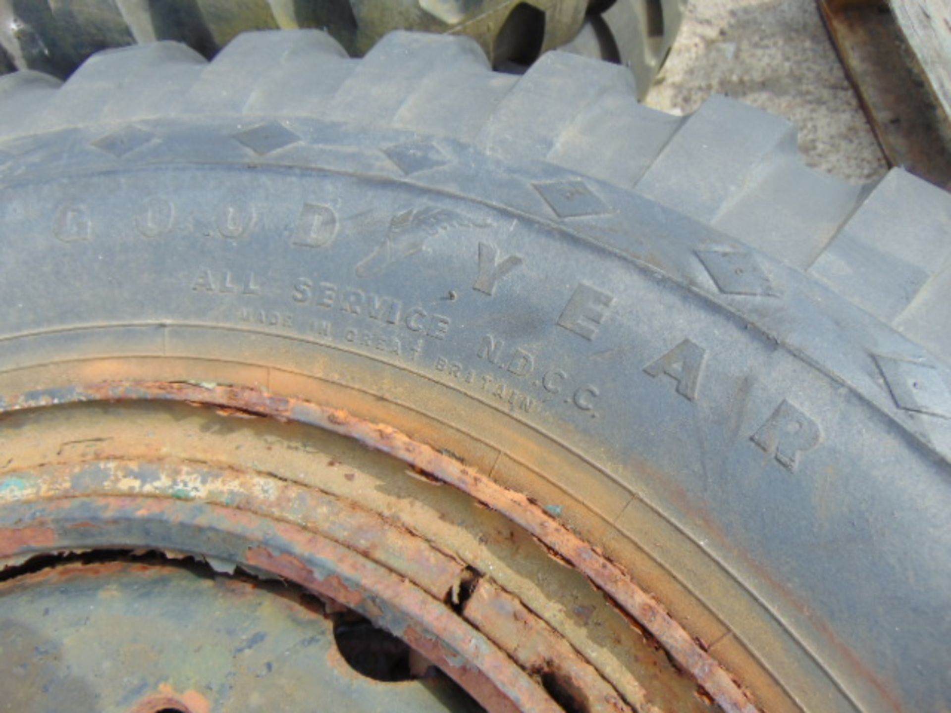 2 x Goodyear 11.00 20 12 Ply Tyres complete with 10 stud rims - Image 5 of 6