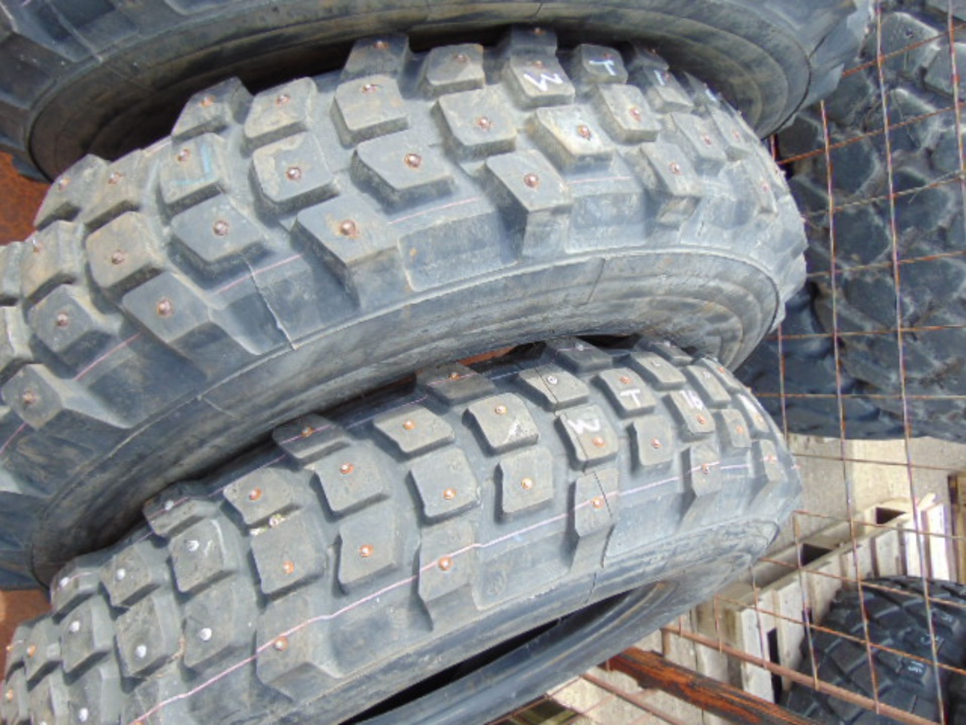 5 x Michelin 7.50 R16 XCL Tyres complete with tyre studs - Image 2 of 6