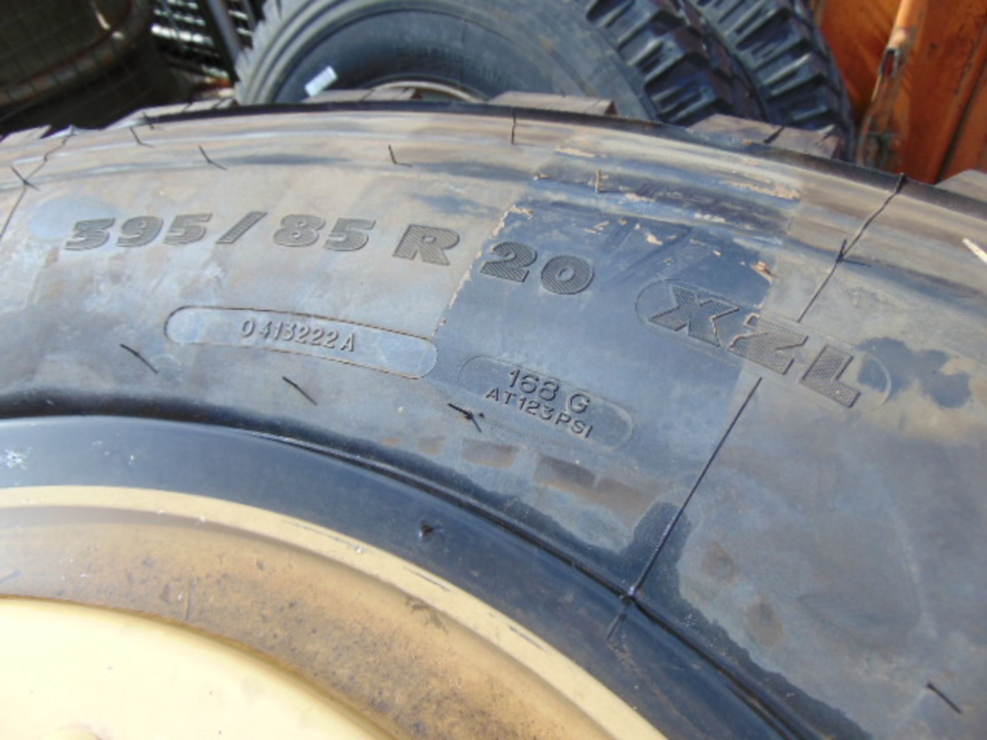 2 x Michelin 395/85 R20 XZL Tyres on 10 Stud Rims - Image 6 of 6