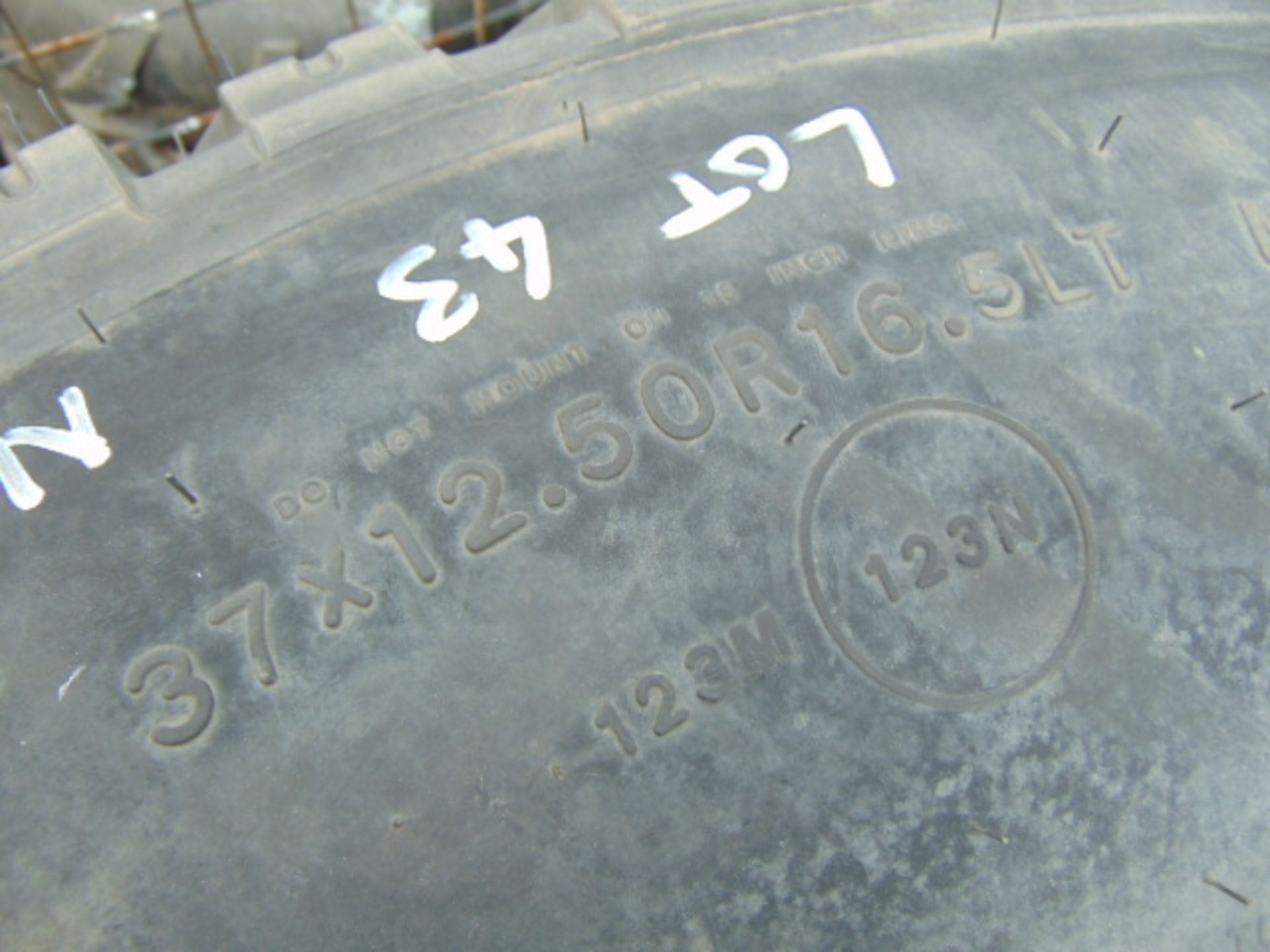 3 x Goodyear Wrangler MT 37x12.50 R16.5LT Tyres with 8 Stud Rims - Image 6 of 6