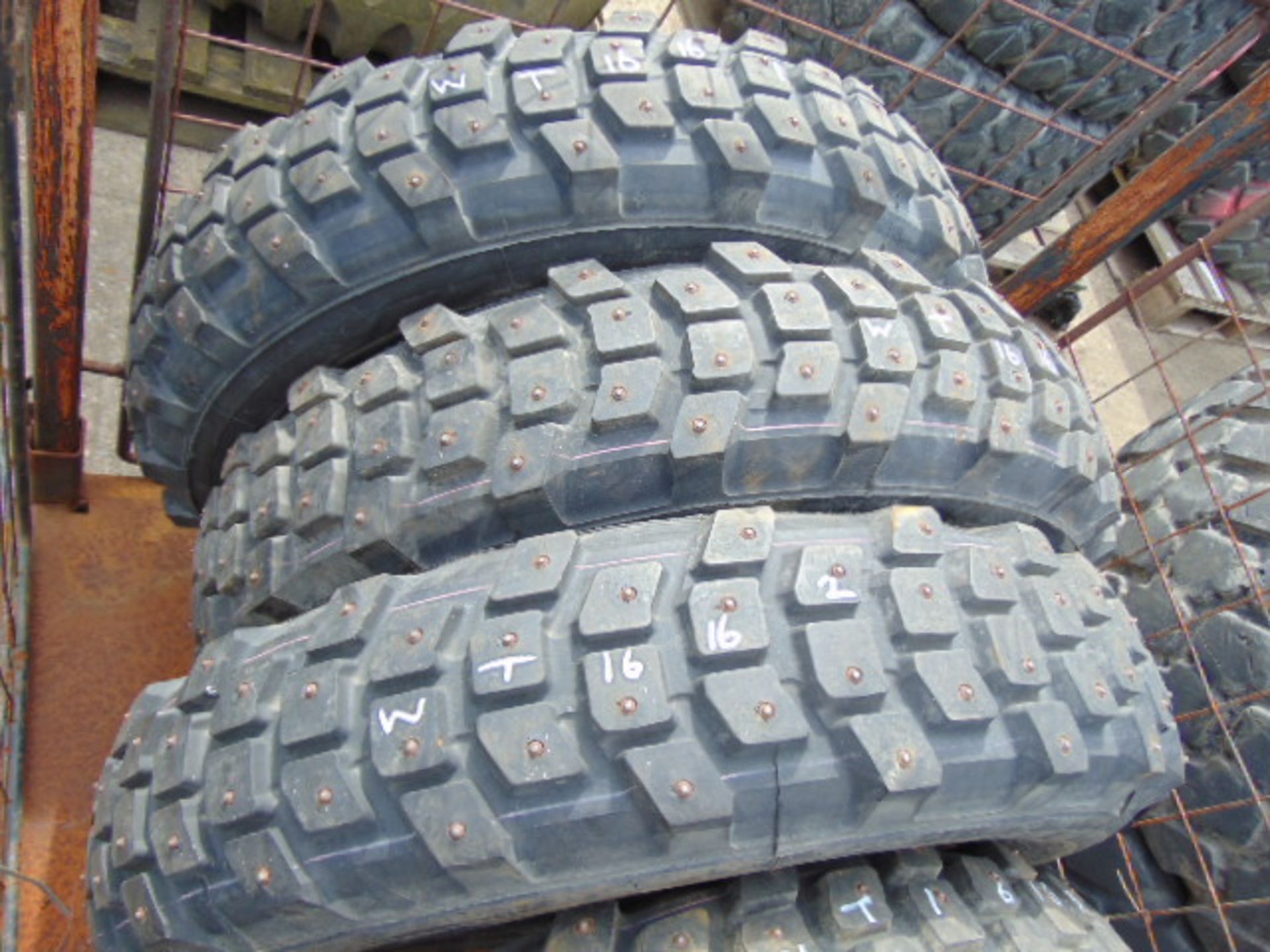 5 x Michelin 7.50 R16 XCL Tyres complete with tyre studs - Image 3 of 6