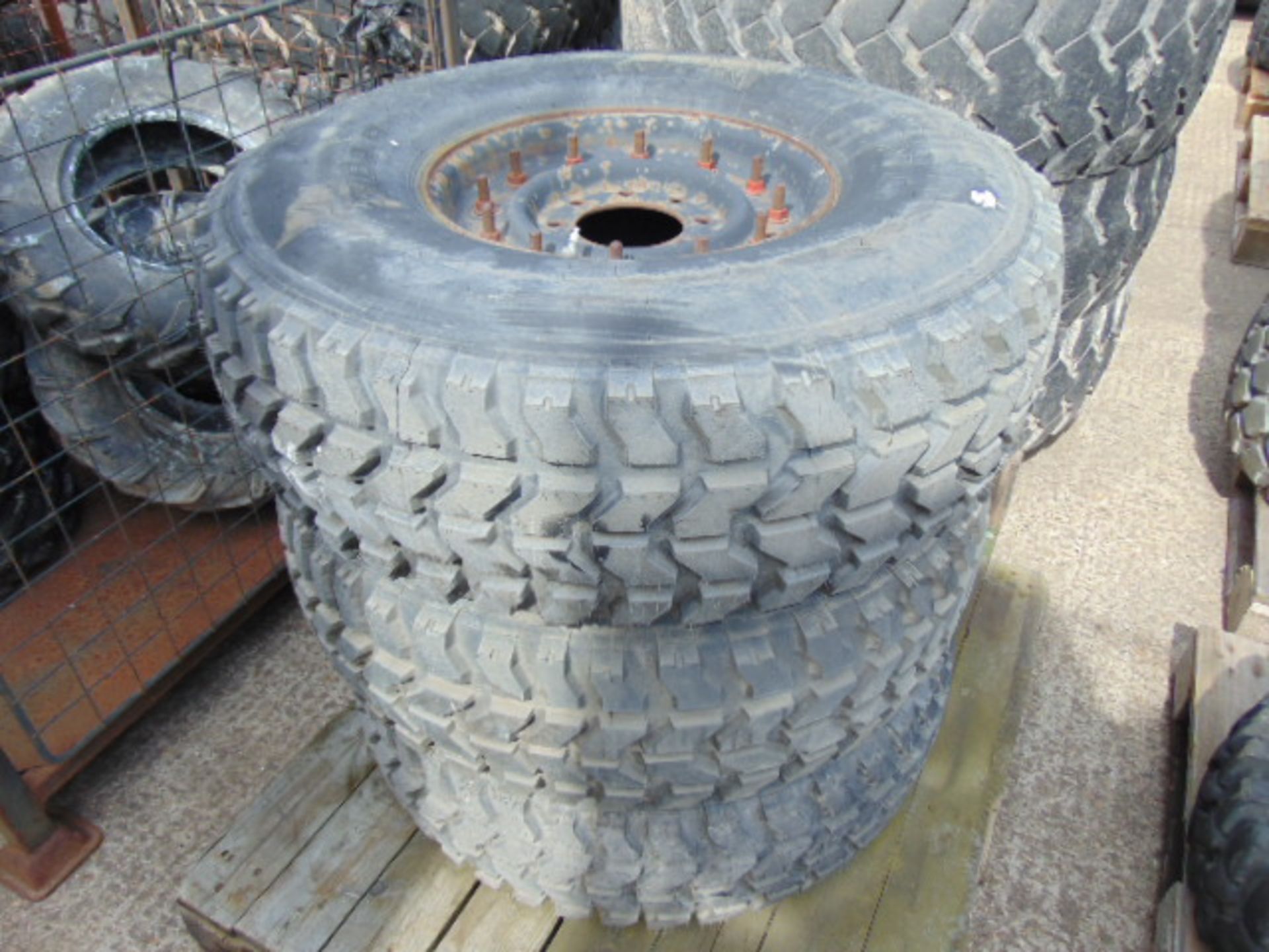 3 x Goodyear Wrangler MT 37x12.50 R16.5LT Tyres with 8 Stud Rims