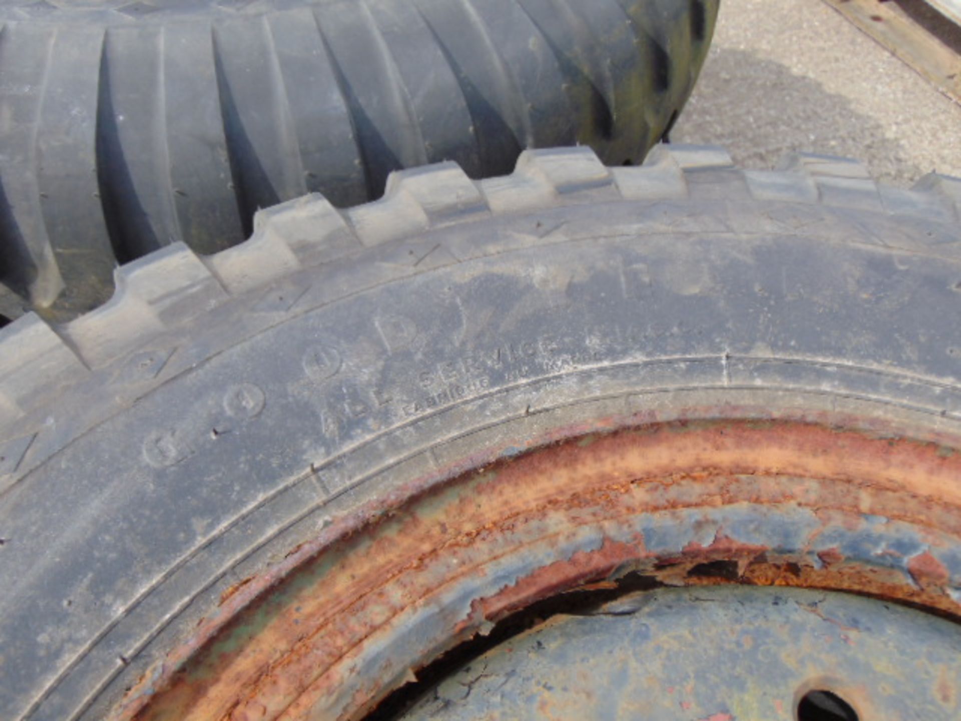 2 x Goodyear 11.00 20 12 Ply Tyres complete with 10 stud rims - Image 5 of 6