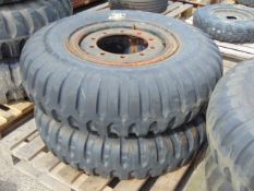 2 x Goodyear 11.00 20 12 Ply Tyres complete with 10 stud rims