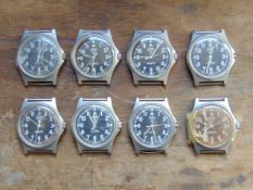 8 x Genuine British Army CWC quartz wrist watches which are suitable for spares or repairs