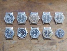 10 x Genuine British Army CWC & Pulsar quartz wrist watches which are suitable for spares or repairs