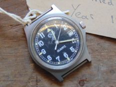 1 Very Rare Genuine Royal Marines, Navy issue 0555, CWC quartz wrist watch with date