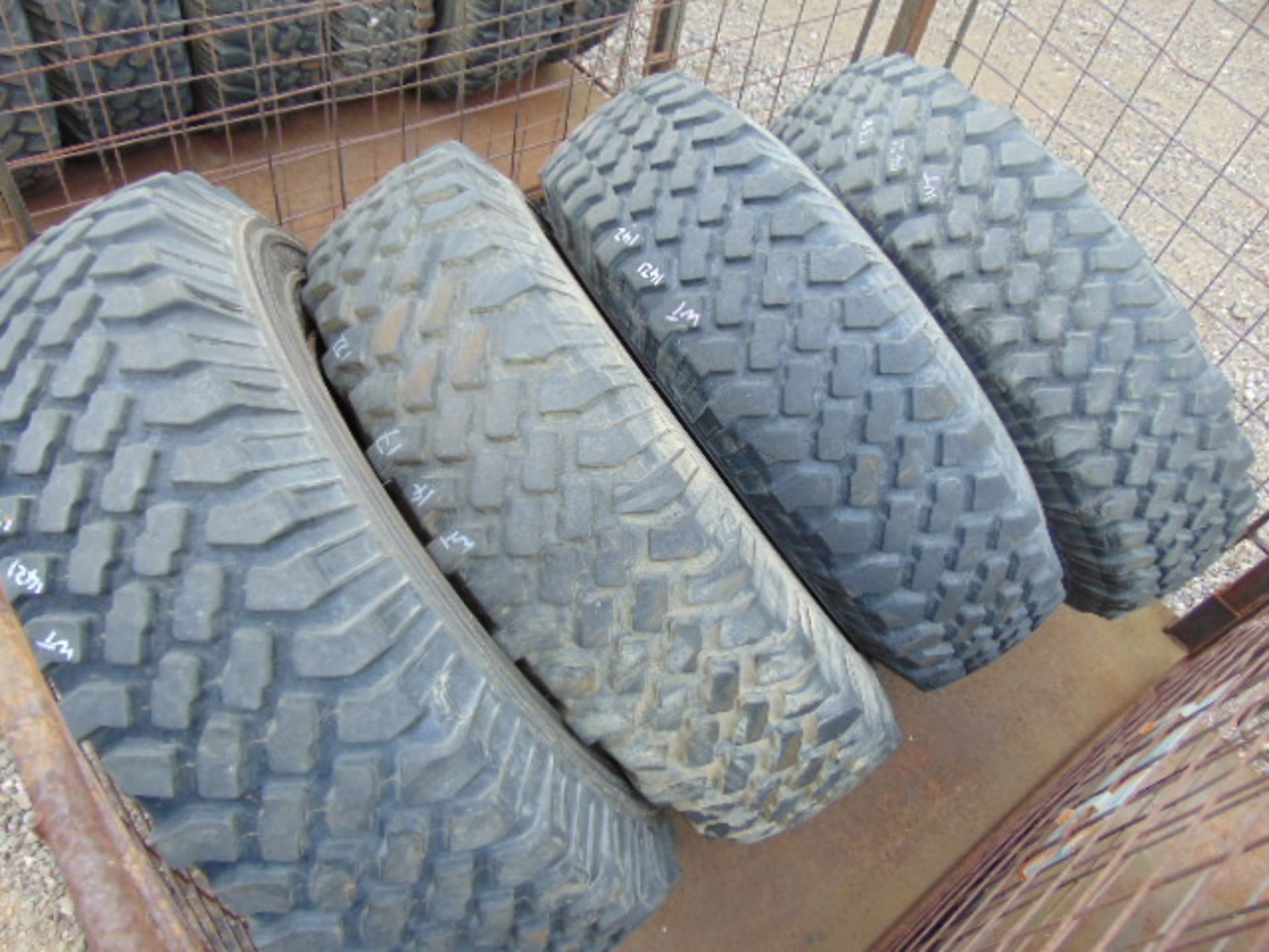 7 x Michelin LT235/85 R16 XZL Tyres complete with 5 stud rims - Image 3 of 6