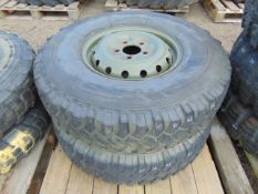 2 x Michelin 8.25 R16 XZL Tyres complete with 5 stud rims