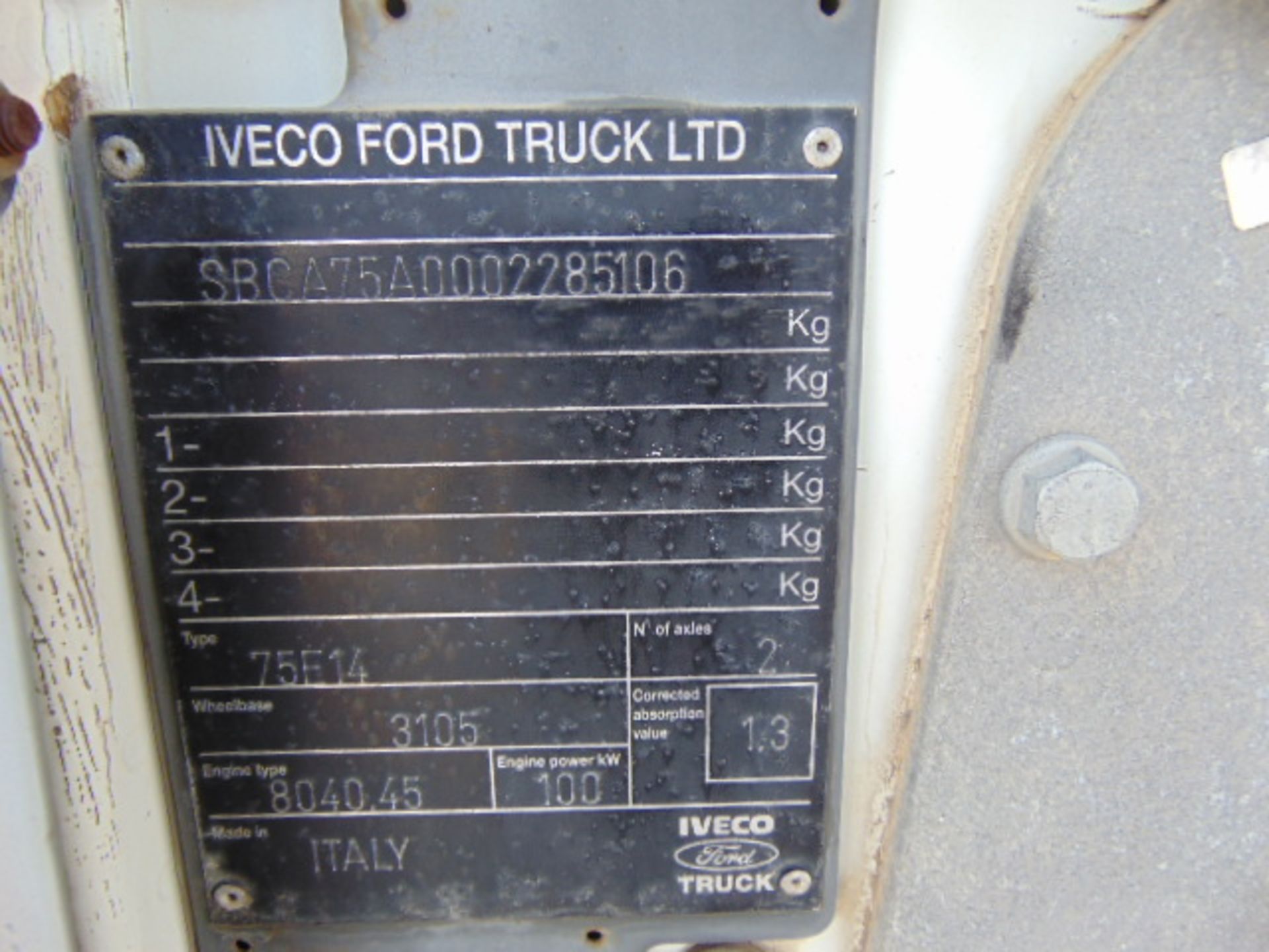 Ford Iveco Cargo 75E14 Complete with Rear Tail Lift - Image 21 of 21