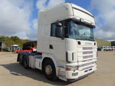 2004 Left Hand Drive Scania R124 LA 6X2 NA 470 44,000 kg GWV Tractor Unit