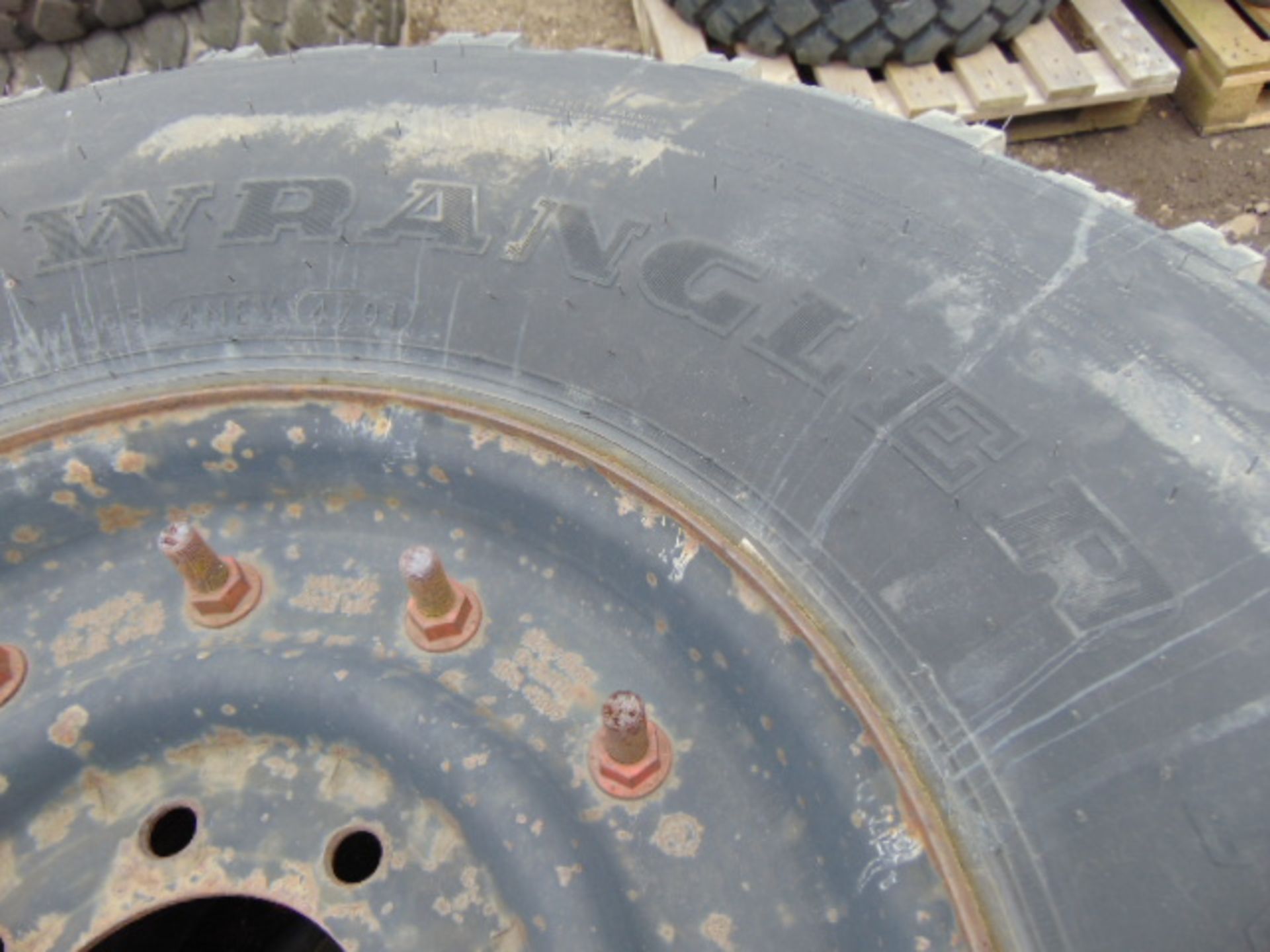 3 x Goodyear Wrangler MT 37x12.50 R16.5LT Tyres with 8 Stud Rims - Image 6 of 7