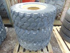 3 x Michelin 335/80 R20 XZL Tyres with 10 stud rims