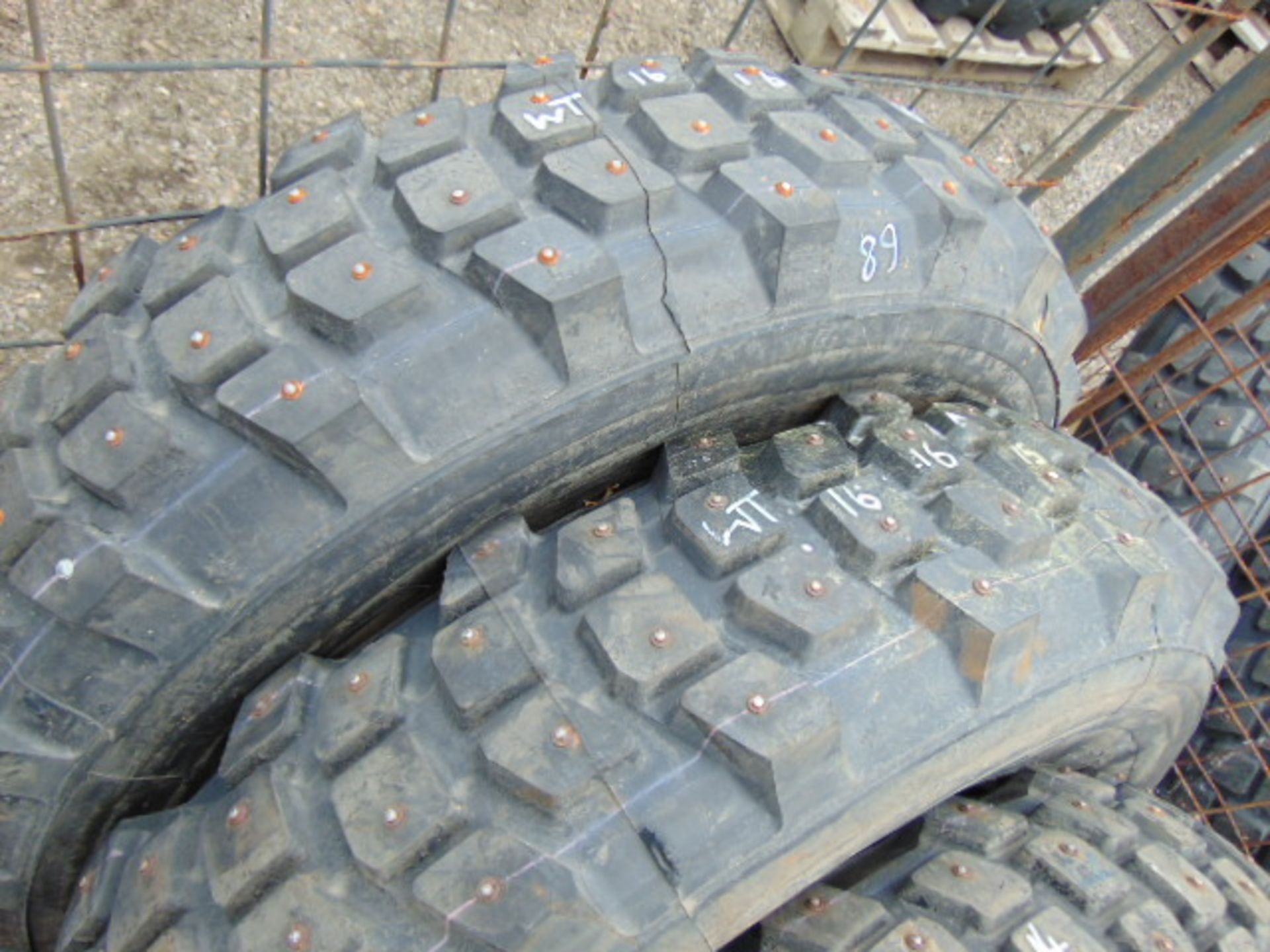 4 x Michelin 7.50 R16 XCL Tyres complete with tyre studs - Image 2 of 5