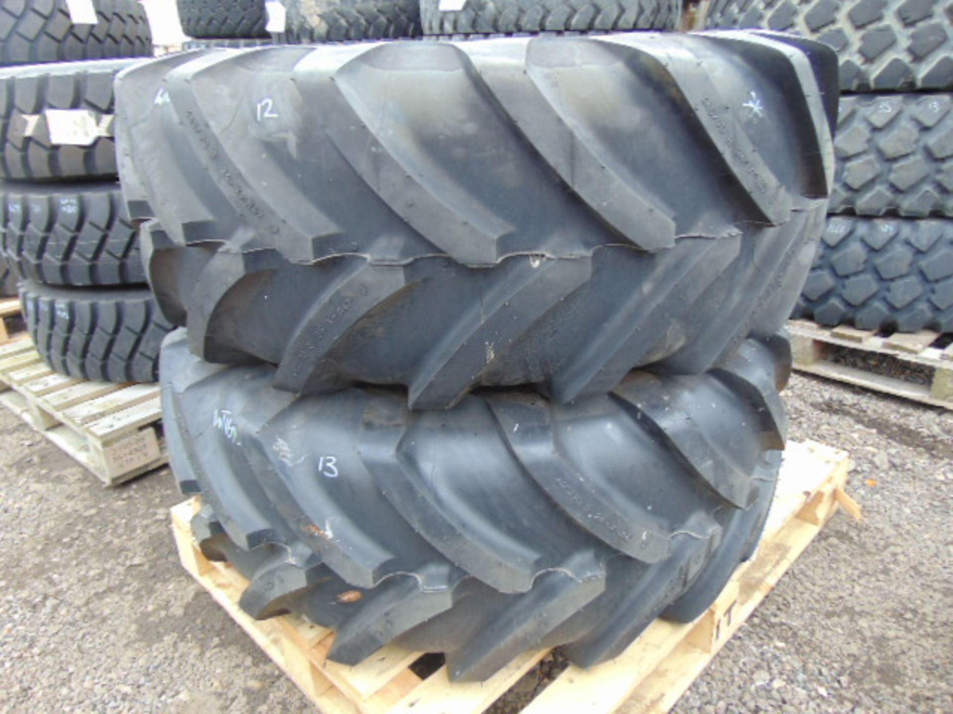 2 x Michelin 445/70 R24 XM47 Tyres with 10 stud rims - Image 2 of 7