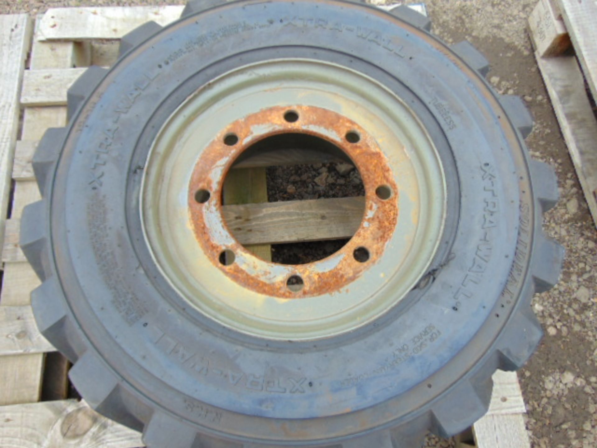 2 x Solideal Xtra-Wall 12-16.5 Tyres with 8 stud rims - Image 5 of 7