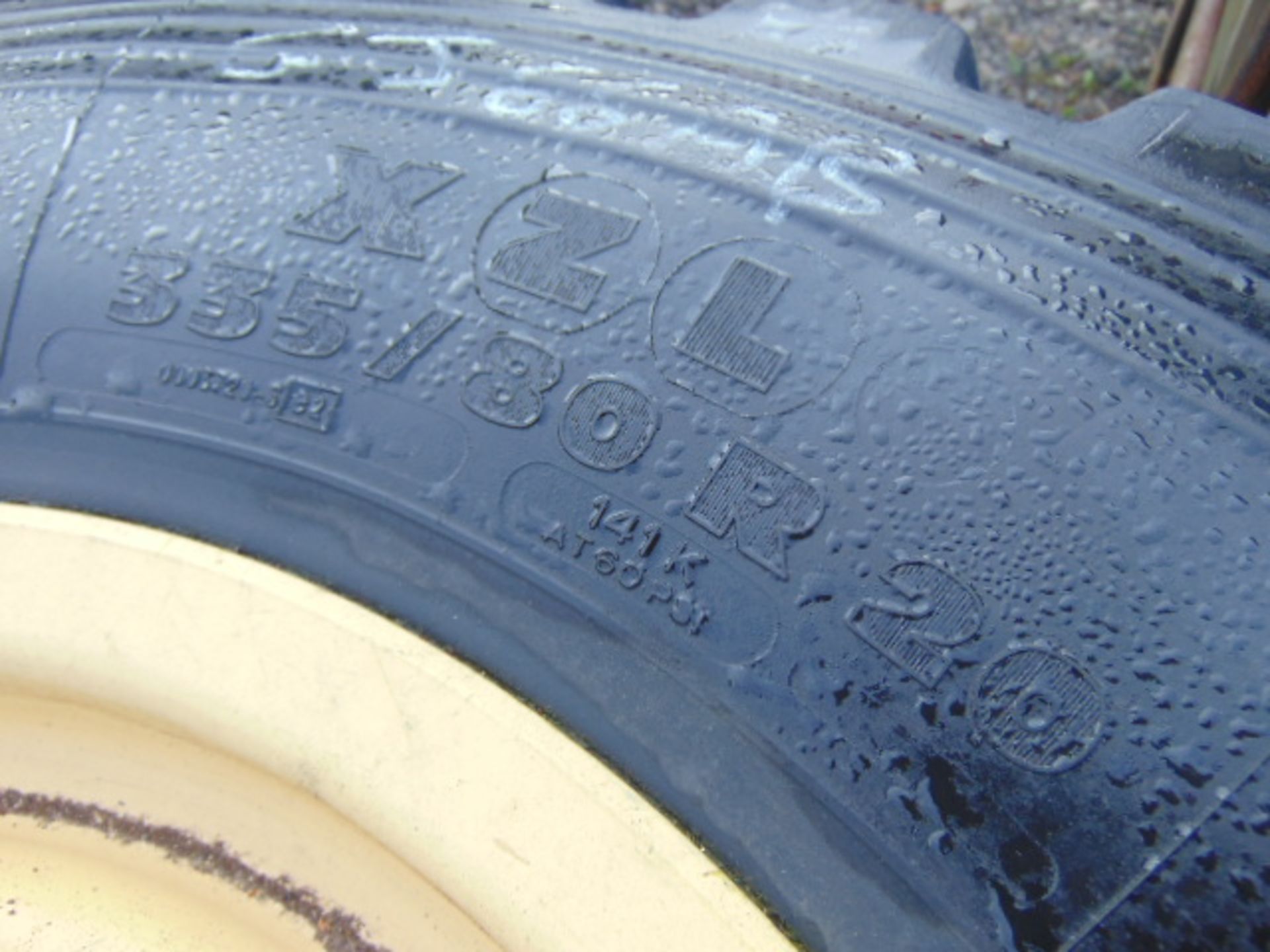 3 x Michelin 335/80 R20 XZL Tyres with 10 stud rims - Image 6 of 6