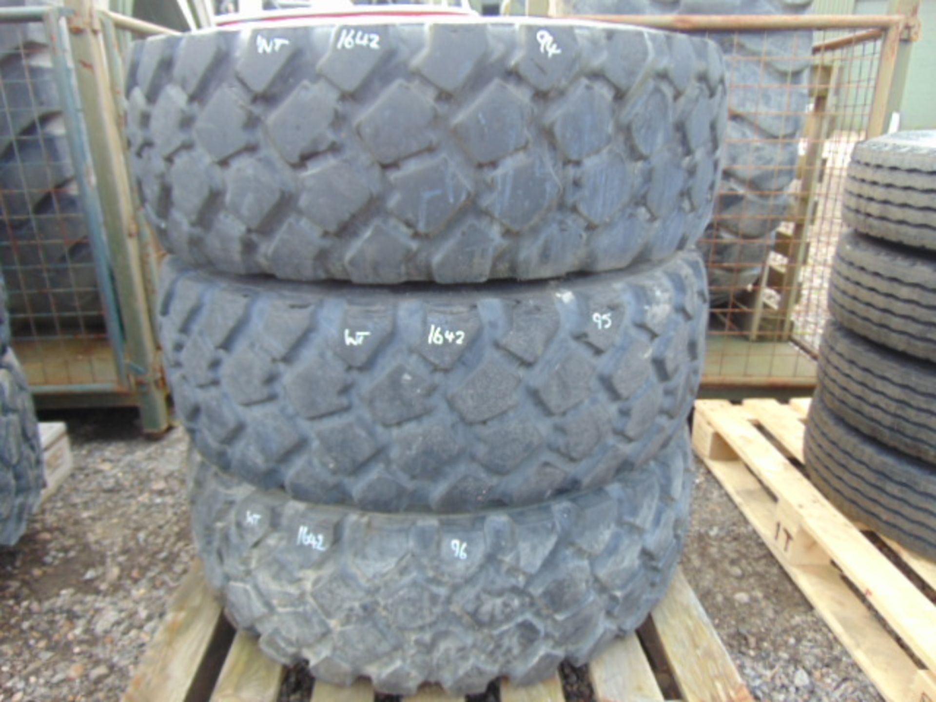 3 x Michelin 335/80 R20 XZL Tyres with 10 stud rims - Image 2 of 6