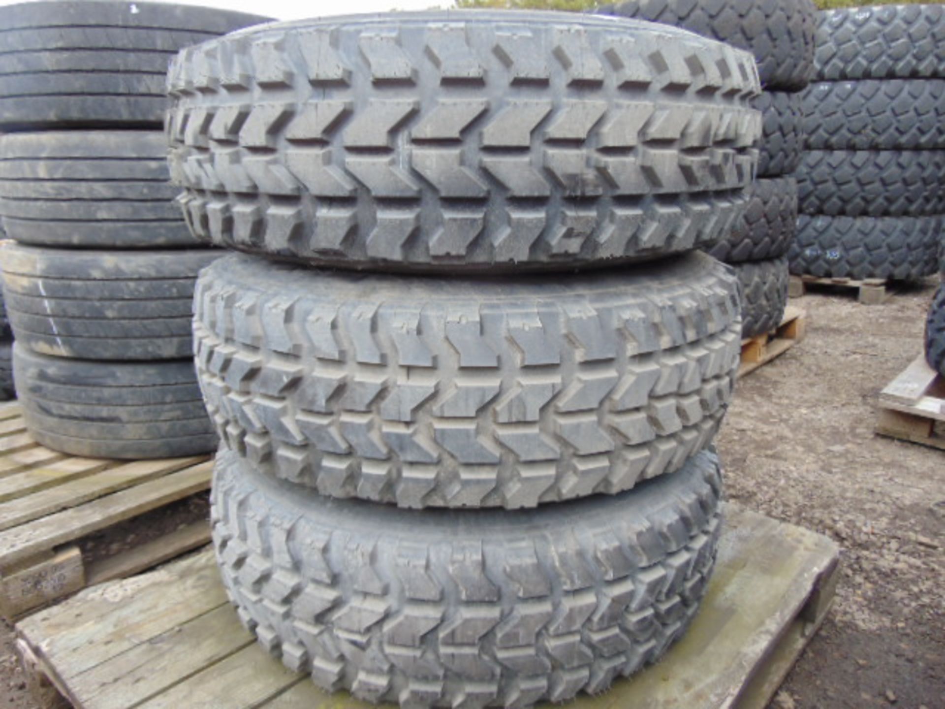 3 x Goodyear Wrangler MT 37x12.50 R16.5LT Tyres with 8 Stud Rims - Image 2 of 7