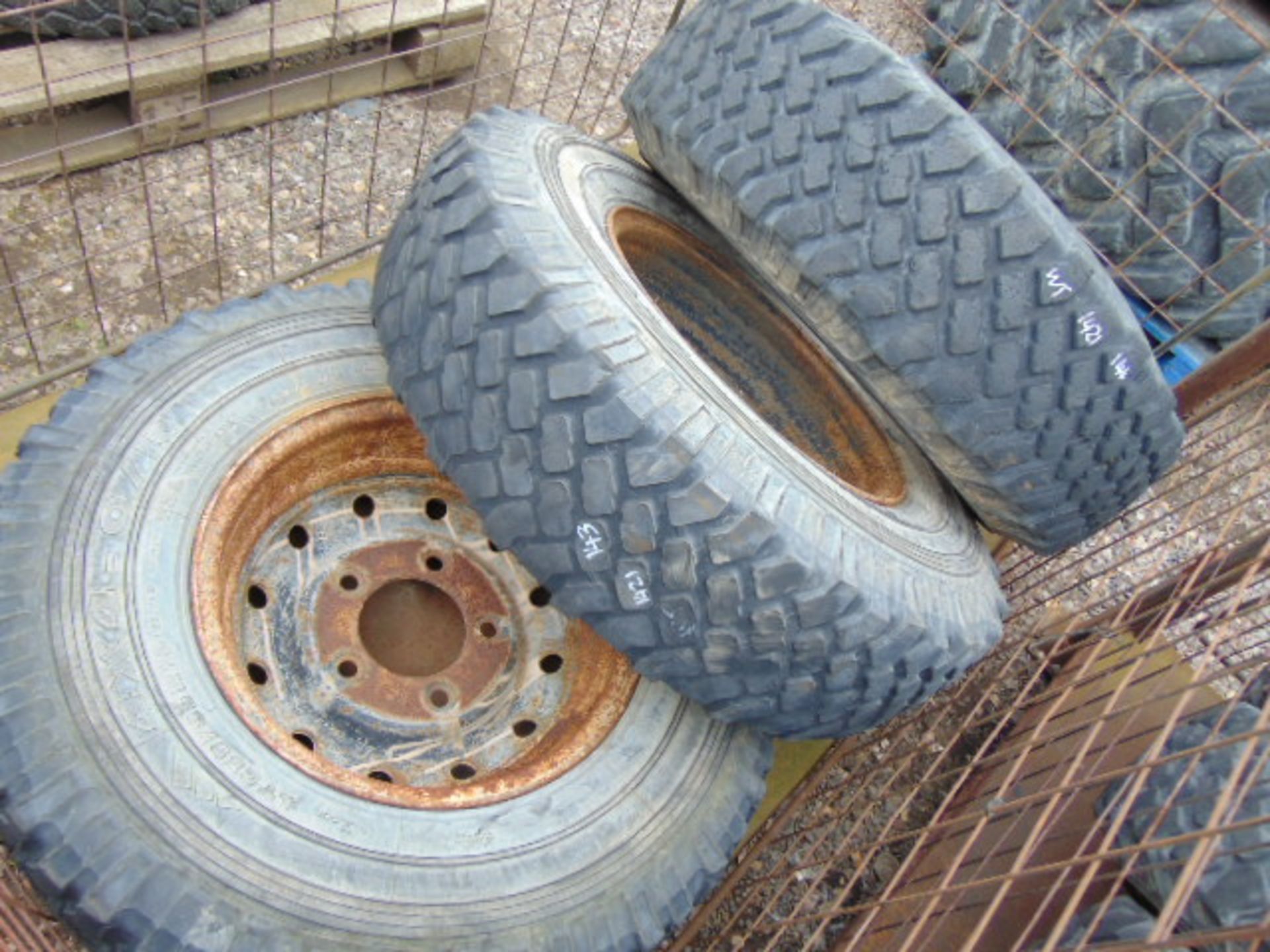 7 x Michelin LT235/85 R16 XZL Tyres complete with rims - Image 3 of 6