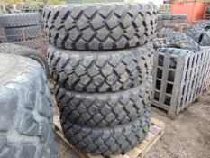 4 x Michelin XZL 365/85 R20 Tyres with Runflat Inserts and 10 Stud Rims