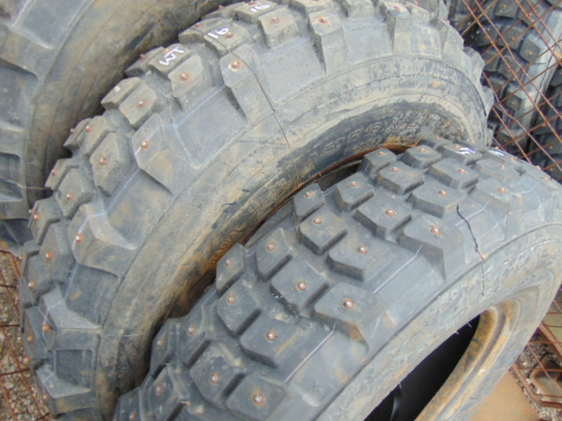 4 x Michelin 7.50 R16 XCL Tyres complete with tyre studs - Image 3 of 5