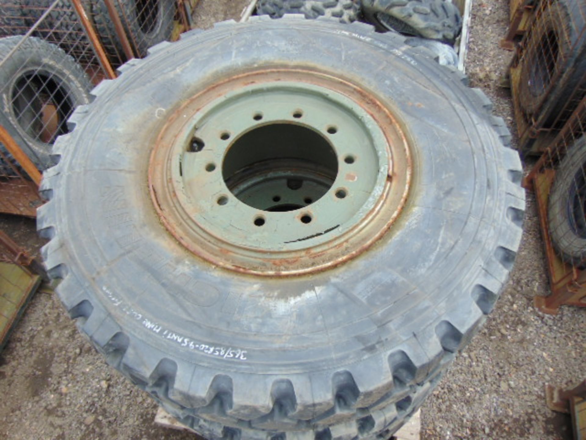 4 x Michelin XZL 365/85 R20 Tyres with Runflat Inserts and 10 Stud Rims - Image 5 of 7