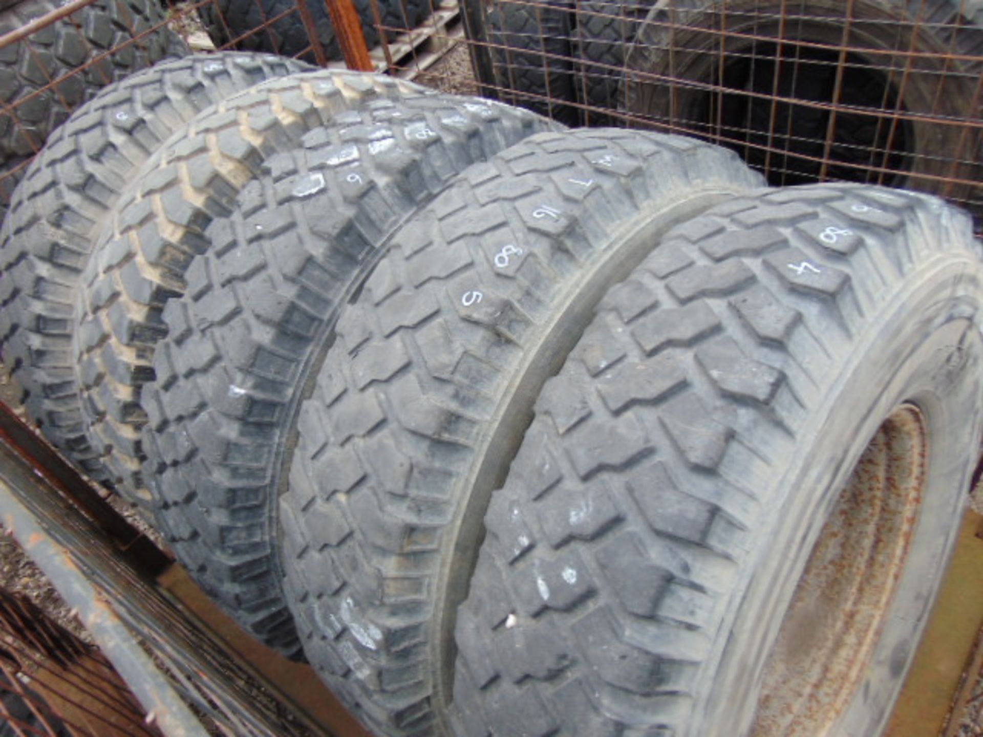 10 x Michelin 8.25 R16 XZL Tyres complete with rims - Image 3 of 6