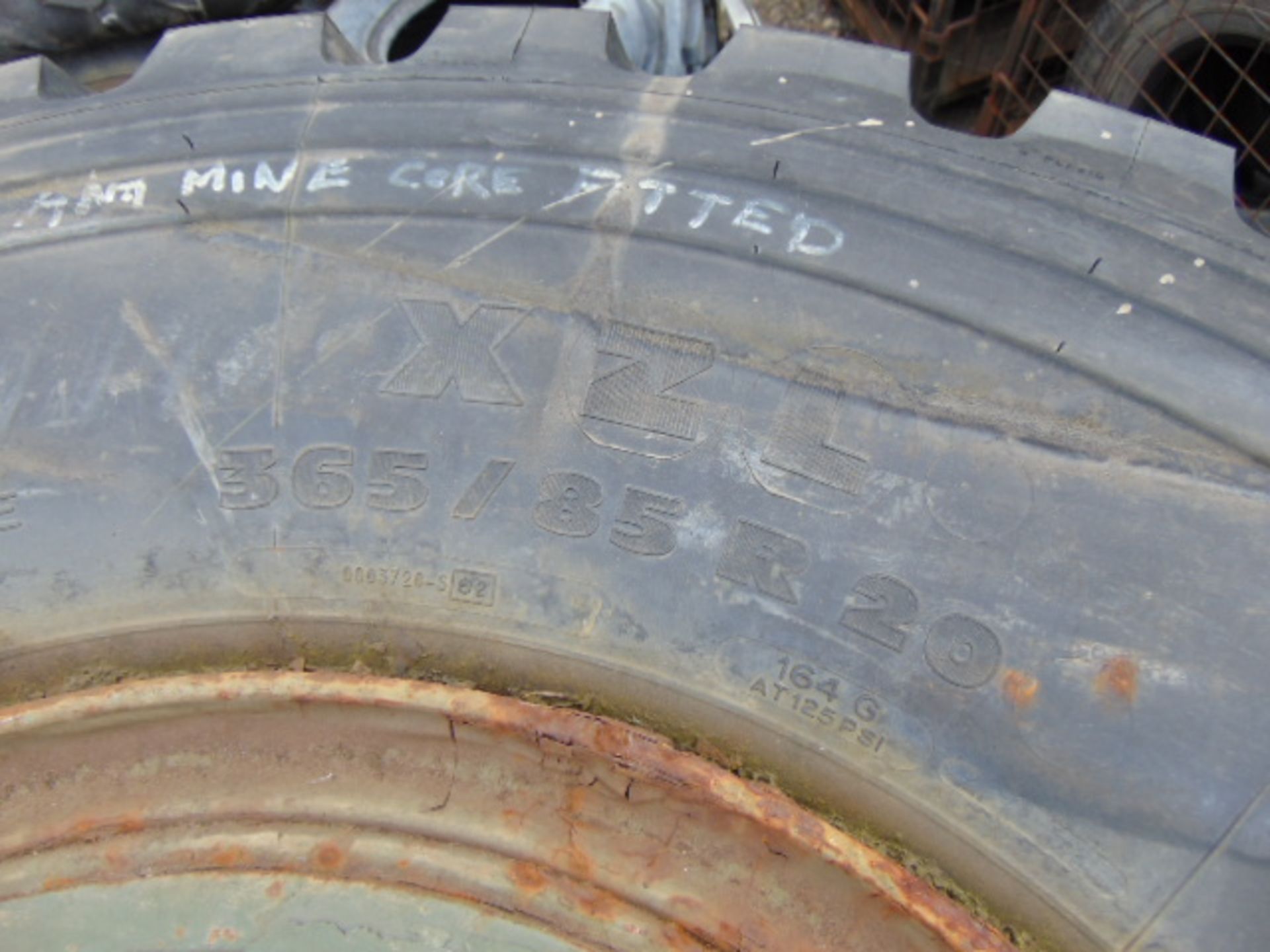 4 x Michelin XZL 365/85 R20 Tyres with Runflat Inserts and 10 Stud Rims - Image 7 of 7