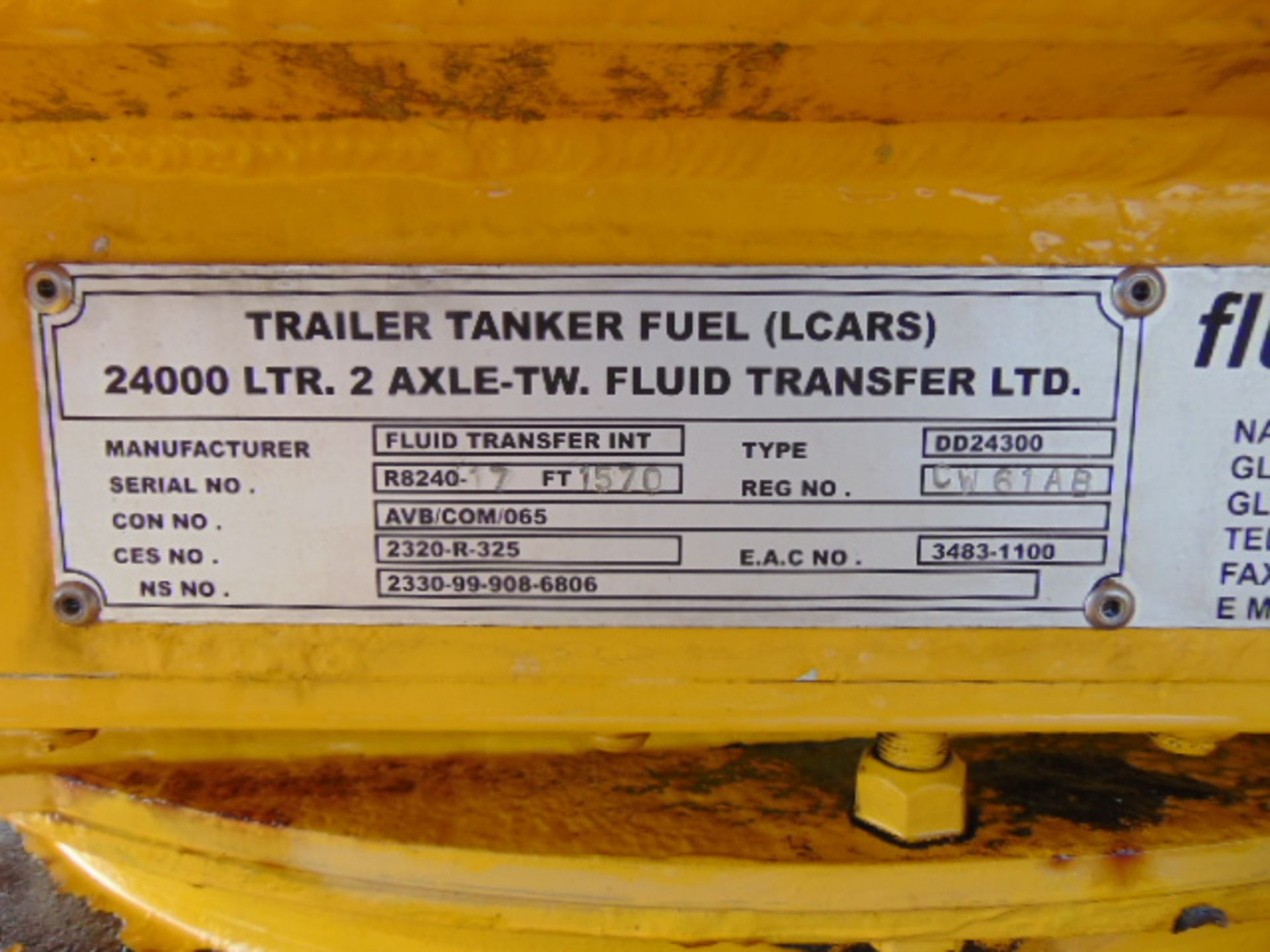 24000 Ltr Twin Axle Fluid Transfer Tanker Trailer - Image 15 of 16