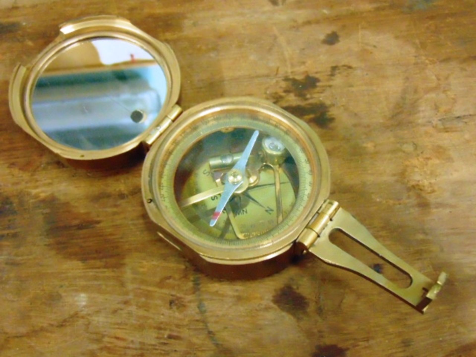 STANLEY Brass Brunton Miners Surveying Natural Sine Index Compass - Image 3 of 5