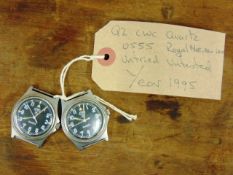 2 x Very Rare Genuine Royal Marines, Navy issue 0555, CWC quartz wrist watches