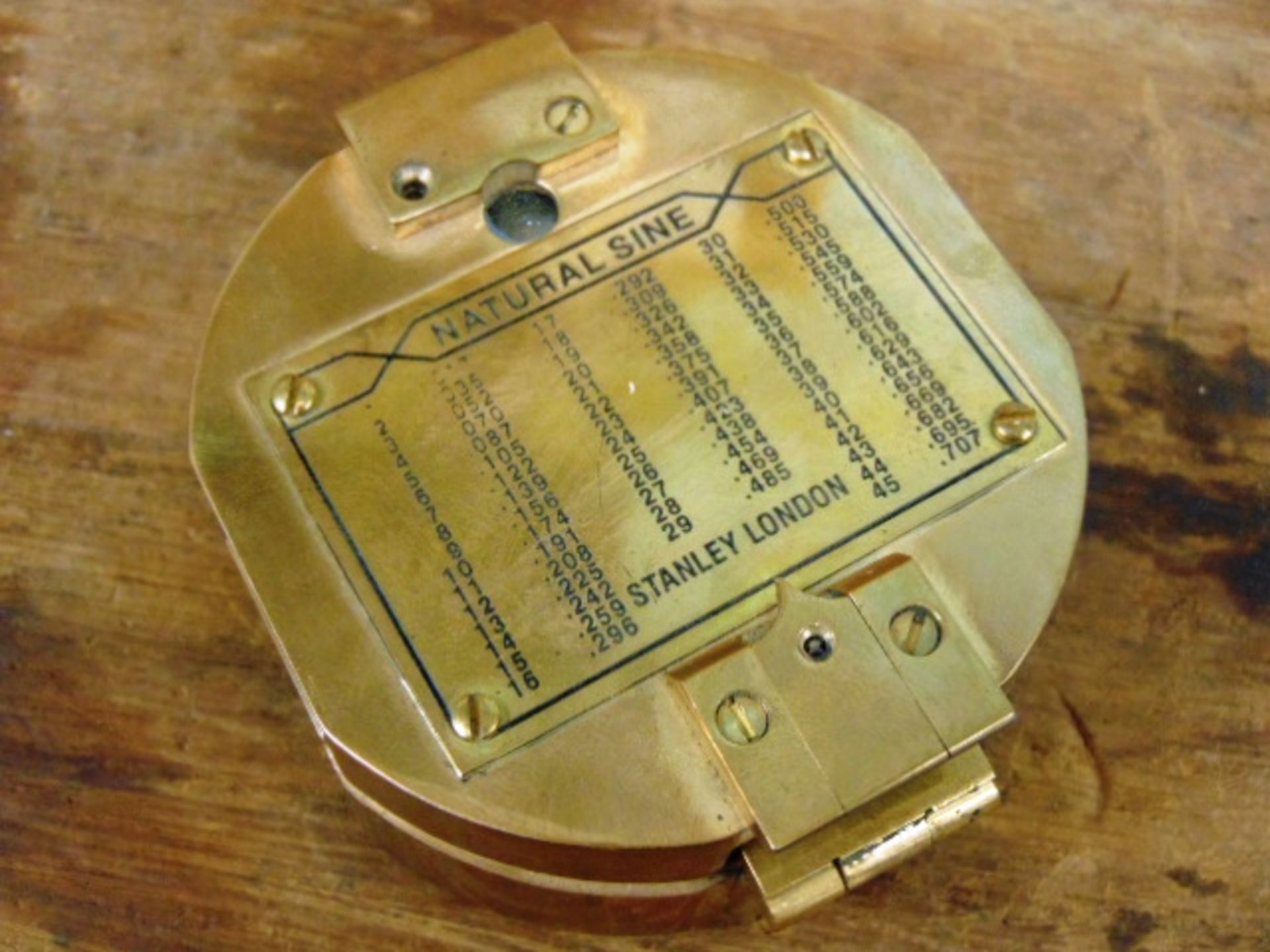 STANLEY Brass Brunton Miners Surveying Natural Sine Index Compass