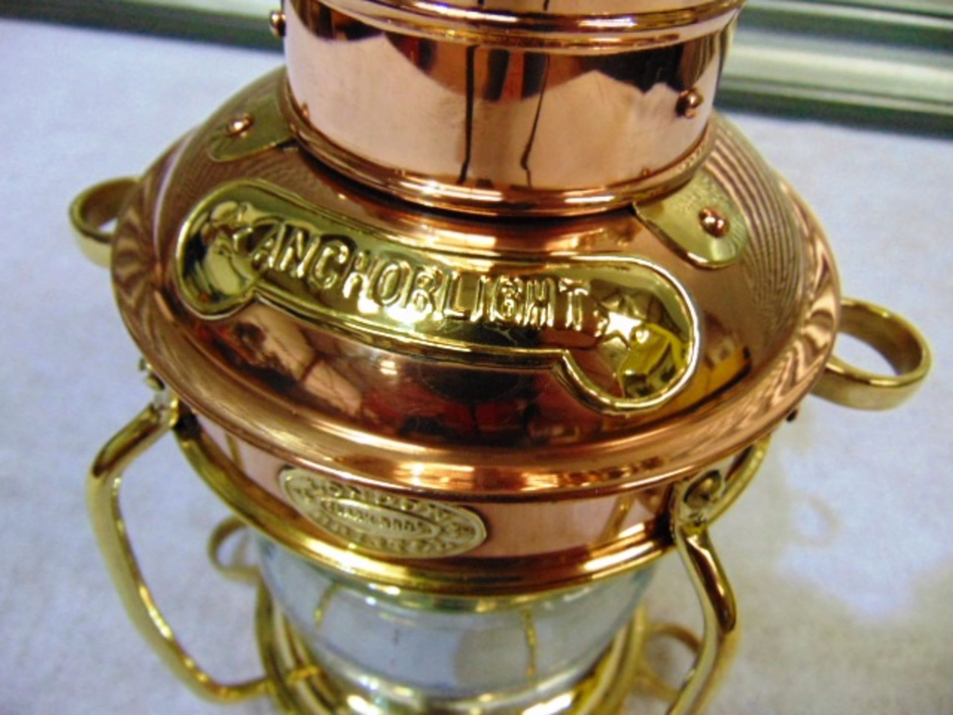Stunning Brass and Copper Anchor Lamp - Bild 3 aus 4