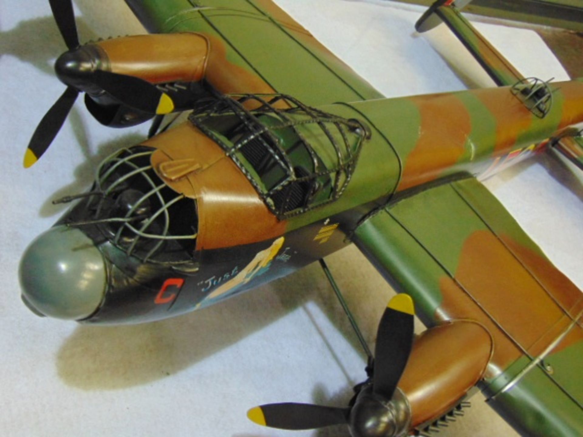 "Just Jane" NX611 Lancaster Bomber Tin Plate Model - Image 5 of 7