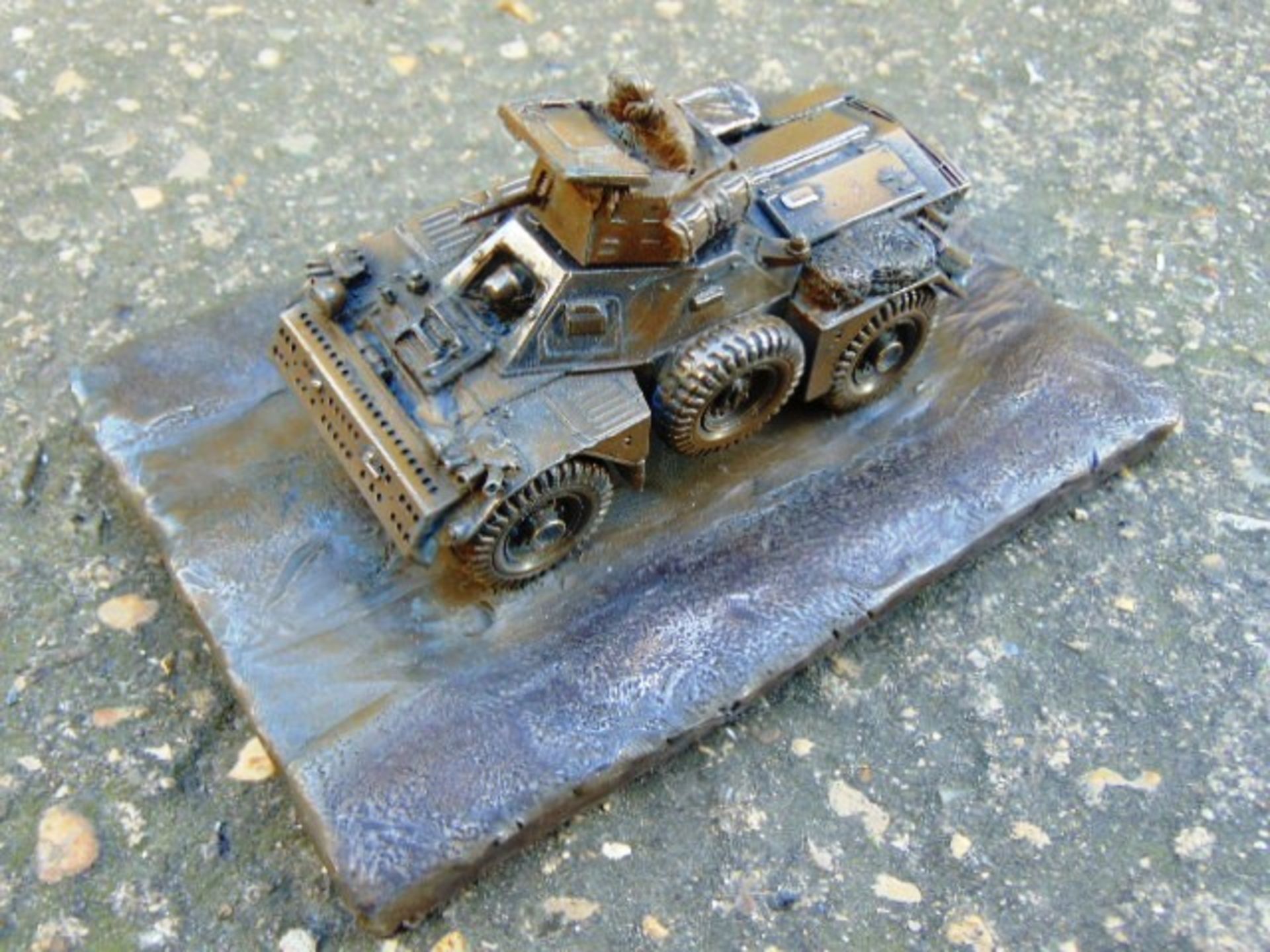 Highly detailed Ferret Scout Car Cold Cast Bronze Sculpture - Image 2 of 3