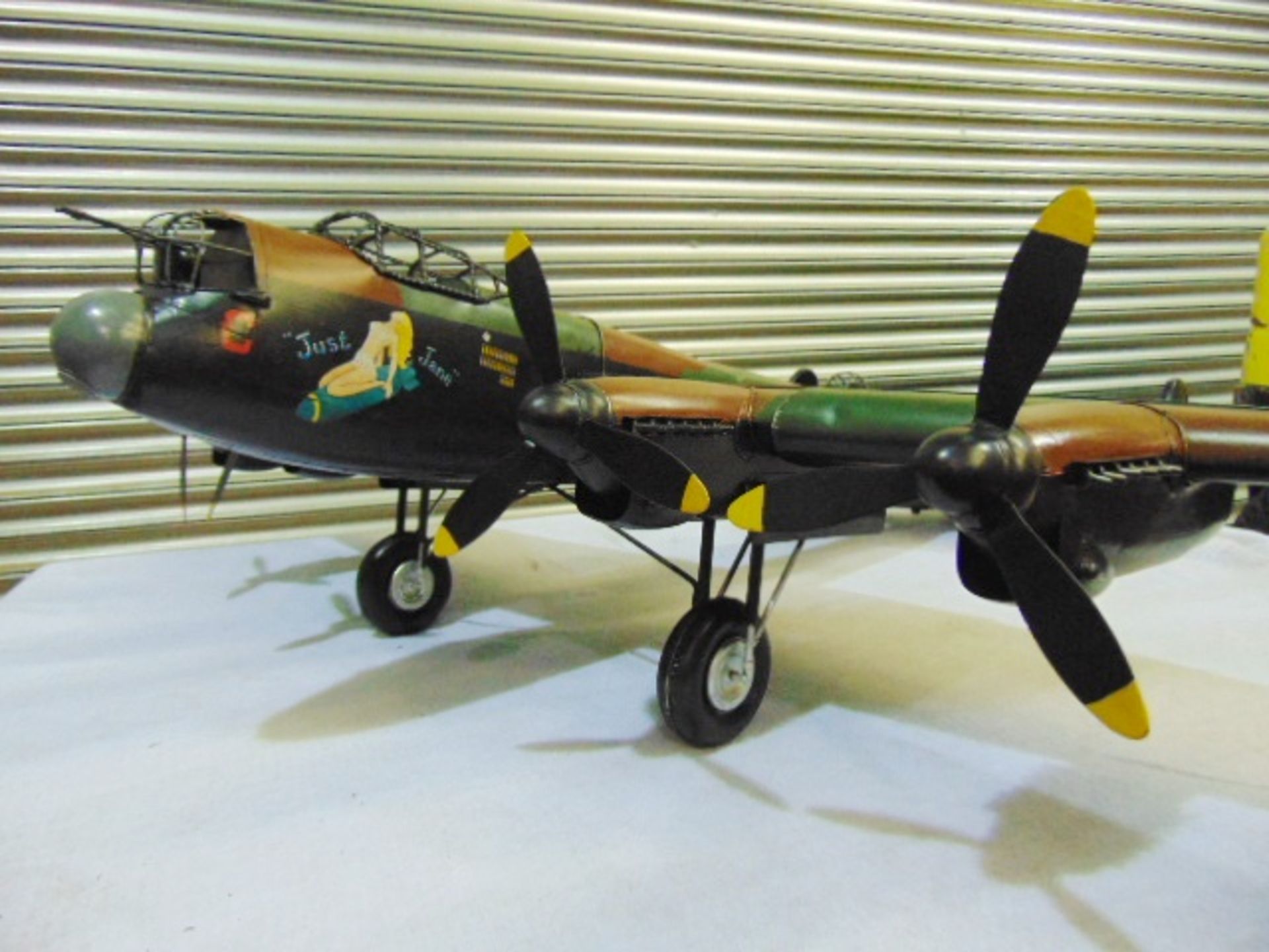 "Just Jane" NX611 Lancaster Bomber Tin Plate Model - Image 3 of 7