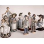 A selection of unboxed Lladro figurines to include: Fragrant Bouquet (carnations), Bountiful