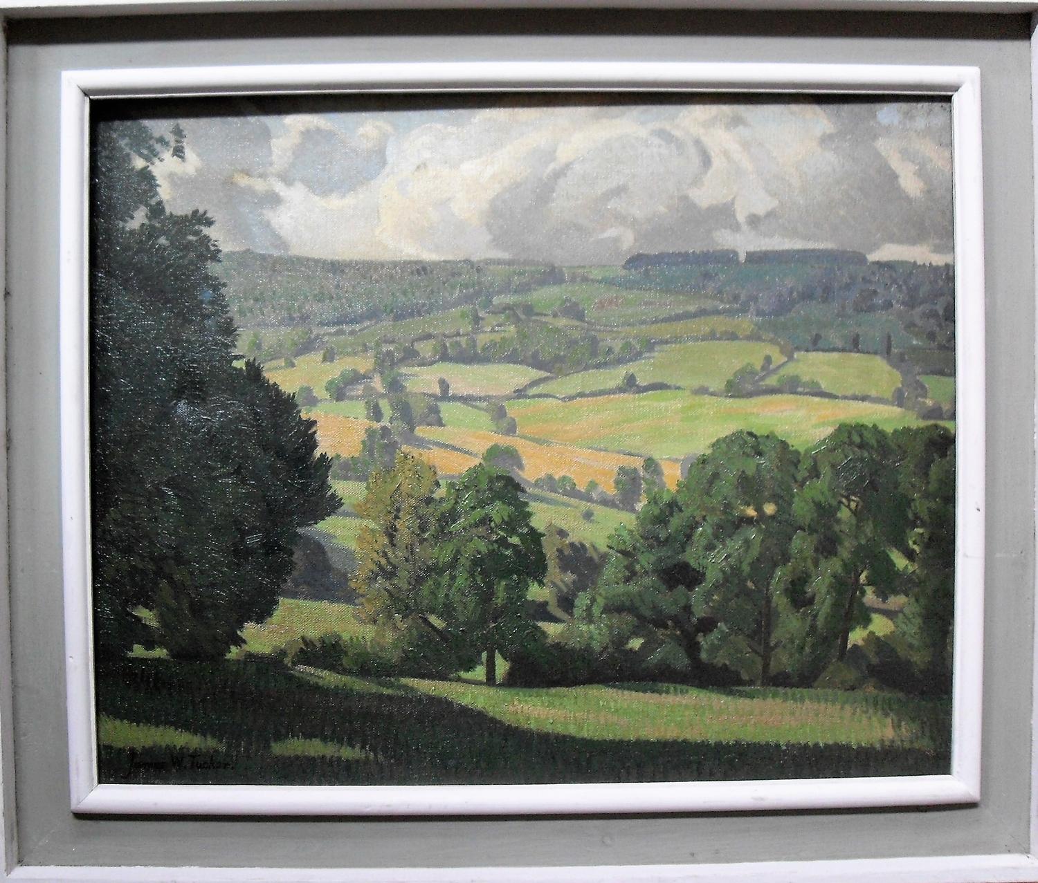 James W. Tucker A.R.C.A., F.R.S.A (1898 to 1972), SUNSHINE AND SHADOW, VIEW FROM HORSEPOOLS, oil - Bild 2 aus 4