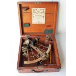 A Hezzanith` sextant by Heath & Co, New Eltham, London SE9, in mahogany case; vintage Chicago