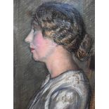 James W. Tucker A.R.C.A., F.R.S.A (1898 to 1972), PORTRAIT OF THE ARTIST'S WIFE, MURIEL, pastel,