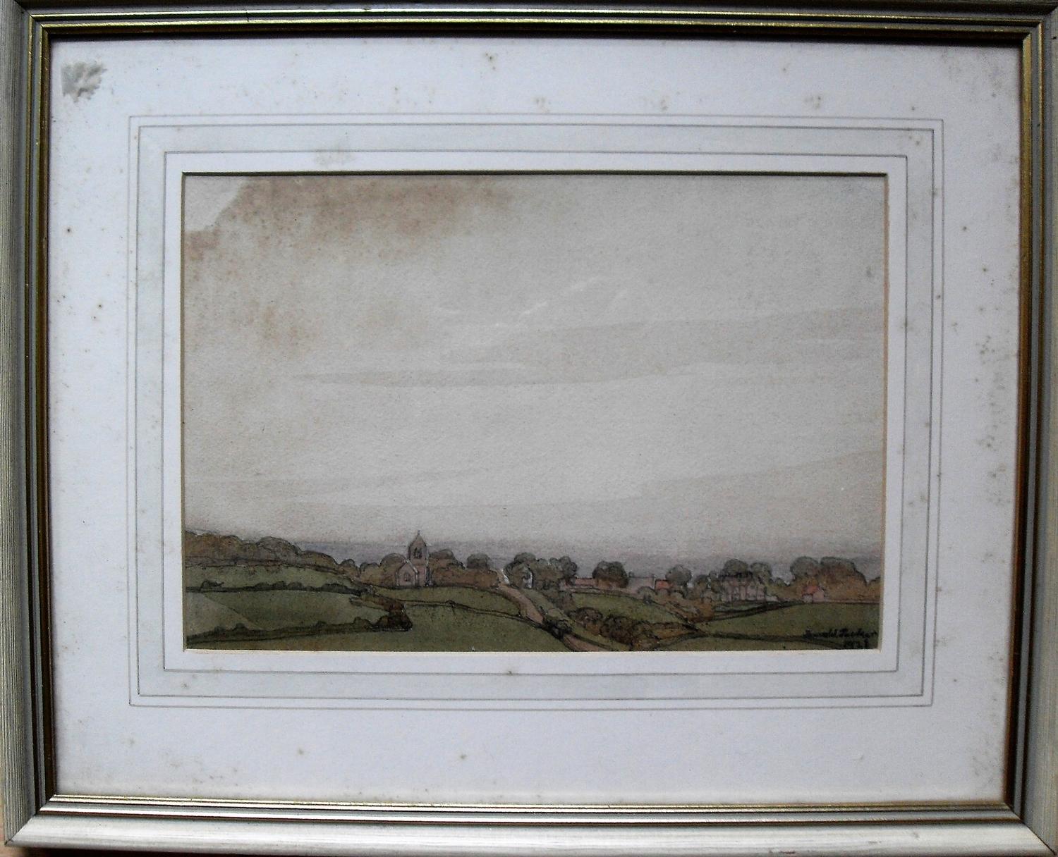 James W. Tucker A.R.C.A., F.R.S.A (1898 to 1972), BLUE BANK SHIGHTS, VIEW FROM WAGGLE BARNBY,
