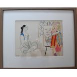 Pablo Picasso, LA COMEDIE HUMAINE, lithograph, recently framed and mounted, 24 x 32 cm, printed by
