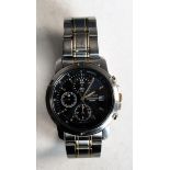 A Seiko stainless steel gent's chronograph watch Cal. 7T92 with black dial in original box,