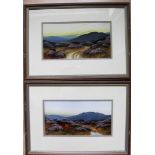 John Carlisle, MOORLAND HEATHER, pair, signed, framed and one other unsigned each 14 x 26.5 cm (3)