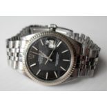 A GENTLEMAN'S STEEL ROLEX OYSTER PERPETUAL DATEJUST JUBILEE BRACELET WATCH CIRCA 1960, REF. 1601